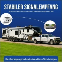 Falcon wireless reversing camera system with magnetic camera, rear-view mirror monitor with video recording, and solar charging - Img 3
