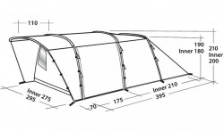 Family tent for 5 persons "Palmdale 500" with separable sleeping spaces - Img 10