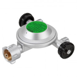 Gas pressure regulator with 2 outlets, cylinder model Germany 50 mbar