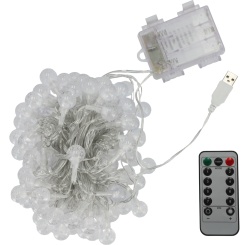 Ghirlandă luminoasa 100 LED, cu telecomanda si alimentare 12V USB sau baterii - Img 4