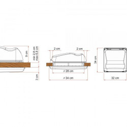 Hatch 28 x 28 Fiamma "Vent 28F" with white opaque cover and mosquito net - Img 3