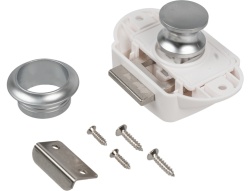 Incuietoare dulap Push Lock Large cu buton si opritor inclus, CROM - Img 2
