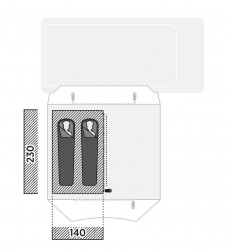 Interior bedroom for Wimberly side tent, 2 persons