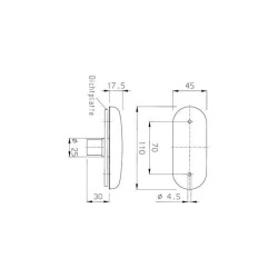 Lampa frontala pozitie bec pentru rulote (110 x 45 mm) - Img 2