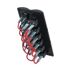 Panou cu 6 intrerupatoare iluminare LED cu sigurante automate, standard marin - Img 2