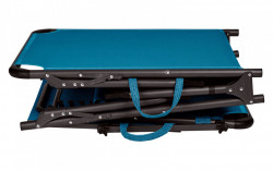 Pat pliant de lux Slimline cu aparatoare de soare, cadru de aluminiu si spatar reglabil, ALBASTRU - Img 3