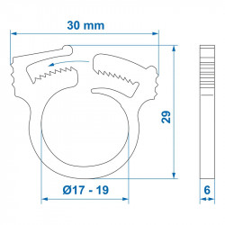 Plastic collar for fixing water hoses Ø 17-19 mm (3 pcs) - Img 5