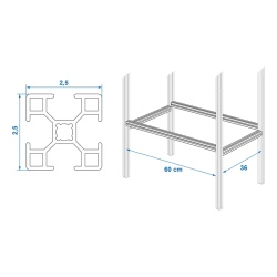 Set de extensie pentru adaugarea de polite suplimentare la rafturile din aluminiu - Img 6
