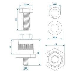 Set of brass screw terminals for LiFePO4 batteries, M6 screw - Img 4