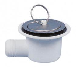 Siphon siphon drain, 20 mm 90 degree hole diameter with metal plug, outlet ∅ 20 mm