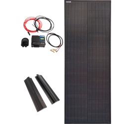 Sistem fotovoltaic complet Deluxe 100 W pentru rulote sau autorulote, panou 119,5 x 45,2 x 2,5 cm