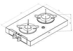 Stove for caravan, 2 meshes, vertical - Img 2