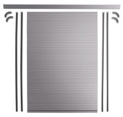 Vertical sliding roller door for camper conversions, 100 x 60 cm