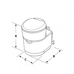 WC fix Thetford C223-S cu golire tanc la exterior, montaj ingropat - Img 4
