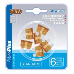 12V MINI fuses, 6 pcs, BROWN, 7.5A