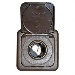 12V socket with frame, brown
