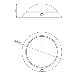 24 LED round ceiling lamp for caravan interior, diameter 28 cm, 590 lm, 12V - Img 5