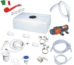 48 litre water tank with complete shower kit for boats