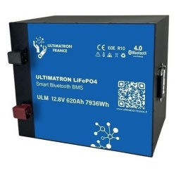 Battery Ultimatron LiFePO4 metal case, 12,8V, 620Ah, 5 years warranty
