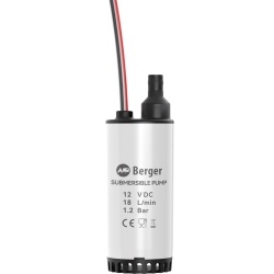 Berger submersible water pump, 18 l/min / 1.2 bar, for caravans or motorhomes, 12V