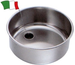 Built-in round stainless steel sink, diameter 25 cm x H18 cm, with siphon included