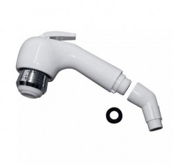 Caravan shower head with adjustable flow and adapter for ½ right or 3/8" connection