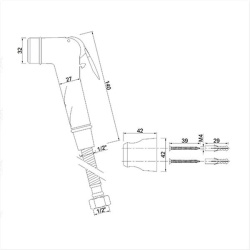 Chrome shower head with wall bracket and 1.5 m hose, - Img 2