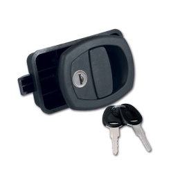 Complete lock for caravan or motorhome boot doors, 103 x 82 mm, BLACK