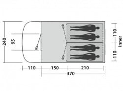 Family tent 4 persons "Palmdale 400" with separable sleeping spaces - Img 10