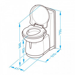 Fixed WC Thetford C263-CS with external cistern outlet, surface mounted - Img 6