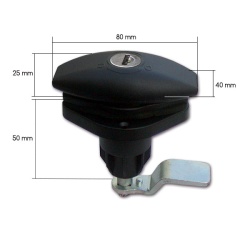Garage door lock for motorhome garage doors, 80 x 40 mm, BLACK - Img 2