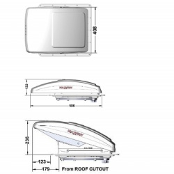 Hatch ventilator 40 x 40 "Airxcel Maxxfan Deluxe", remote control, rain, cover BLACK - Img 4