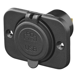 Incarcator auto cu priza USB 2 x C pentru montaj incastrat, 12V/24V, cu capac protectie - Img 2