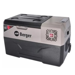 Lada frigorifica 29l cu compresor LG 12/24/230V, maner si roti de transport integrate