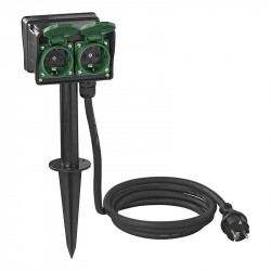 Multiple socket outlet for outdoor, IP44 protection, 2 posts - Img 1