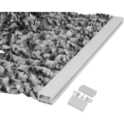 Perdea din tesătură tip chenille gri, 205 x 56 cm