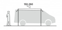 Rainproof minibus awning, 250 x 260 cm - Img 3