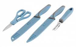 Set of kitchen knives and accessories