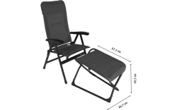 Set scaun pliant Berger Genova 3D Mesh cu suport pentru picioare, antracit - Img 7