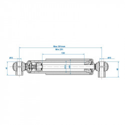 Shock absorber for motorhomes or trailers, 900 - 1300 kg, stroke 250 - 380 mm, 2 pieces - Img 4