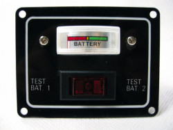 Tester for 2 12V batteries, permanent mounting caravans, boats