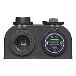 USB A + C double socket kit, and 12V car socket, surface mounted - Img 2