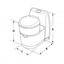WC fix "Thetford C223-CS" cu golire tanc la exterior, montaj aplicat - Img 8