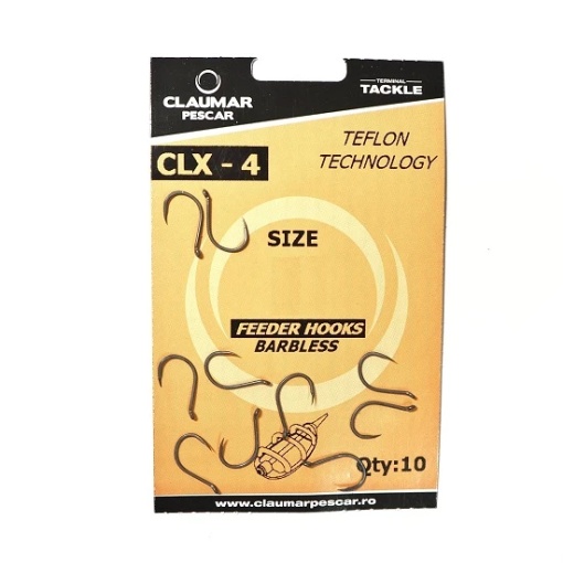 Carlige Feeder Claumar Clx-4 Barbless (fara Barbeta) Teflon Technology 10buc/plic