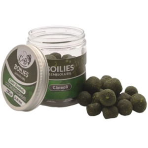 Boilies C&B Semisolubil, Canepa, Verde, 16-20mm, 150g - Img 1