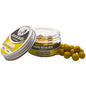 Mini Boilies C&B Semisolubil, Alune Tigrate, Galben, 12mm, 60g - Img 1