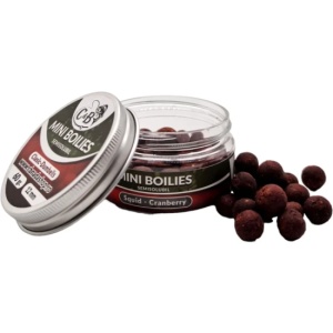 Mini Boilies C&B Semisolubil, Squid Cranberry, Rosu, 12mm, 60g - Img 1