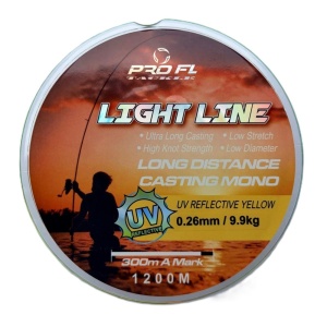 MONOFILAMENT PROFL LIGHT LINE- LONG DISTANCE YELLOW 1200M