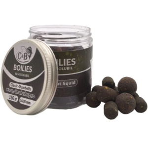 Boilies C&B Semisolubil, Halibut Squid, Negru, 16-20mm, 150g - Img 1