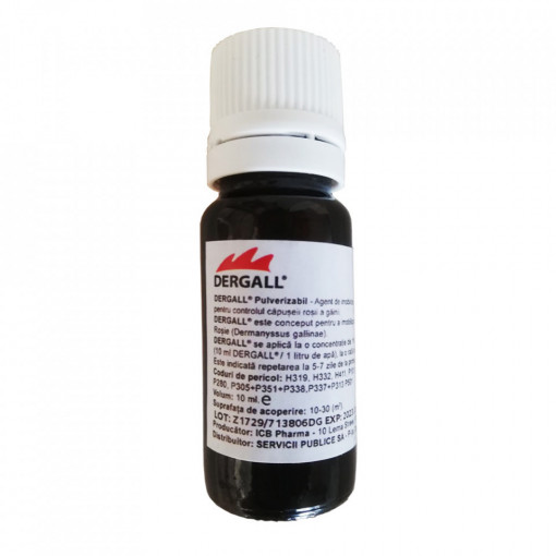 Solutie pentru deparazitarea externa a gainilor si adaposturilor Dergall - 10ml